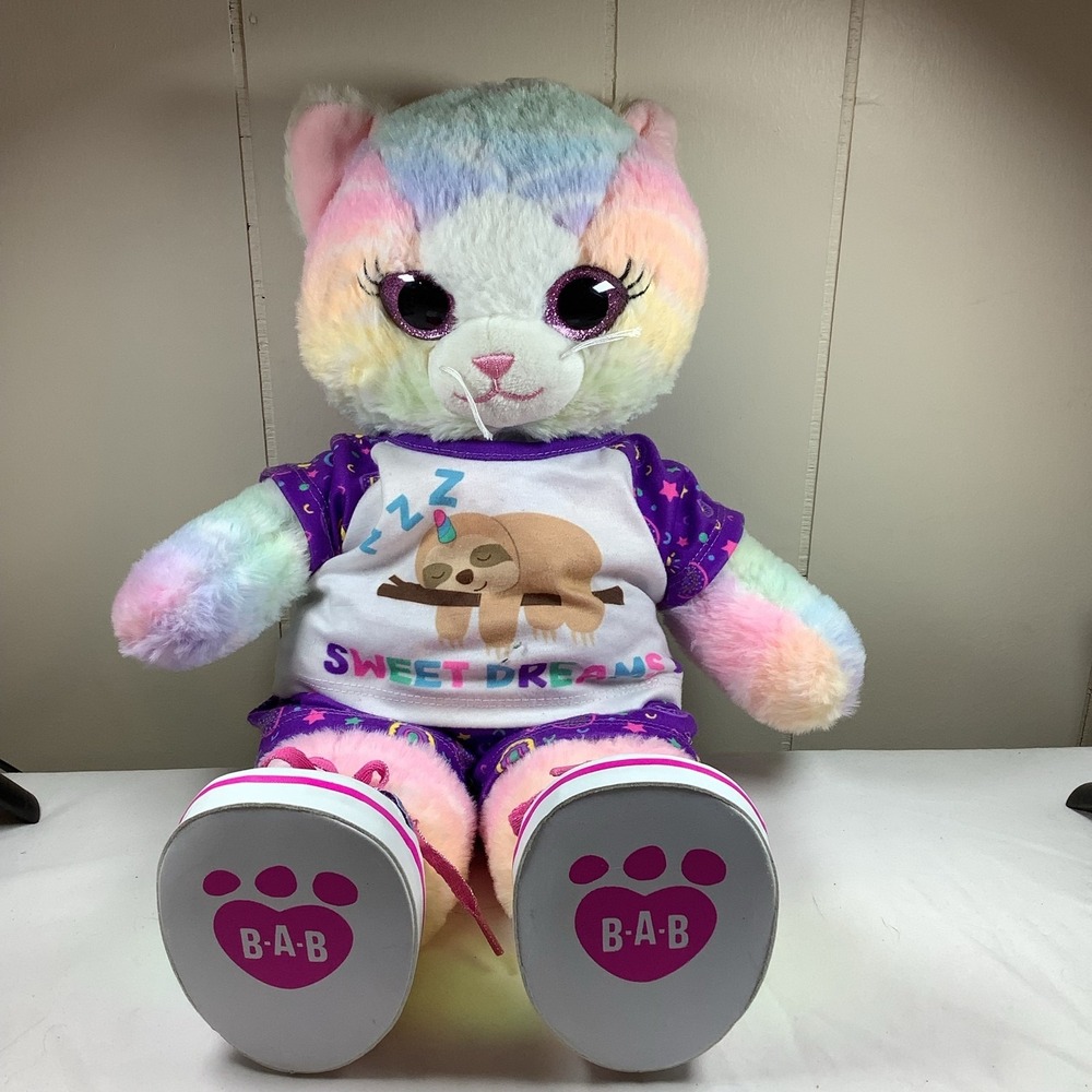 Build A Bear Rainbow Kittycorn Plush Sloth PJs‎ Shoes BAB
